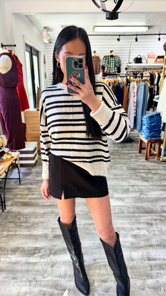 Stripe Front Seam Sweater