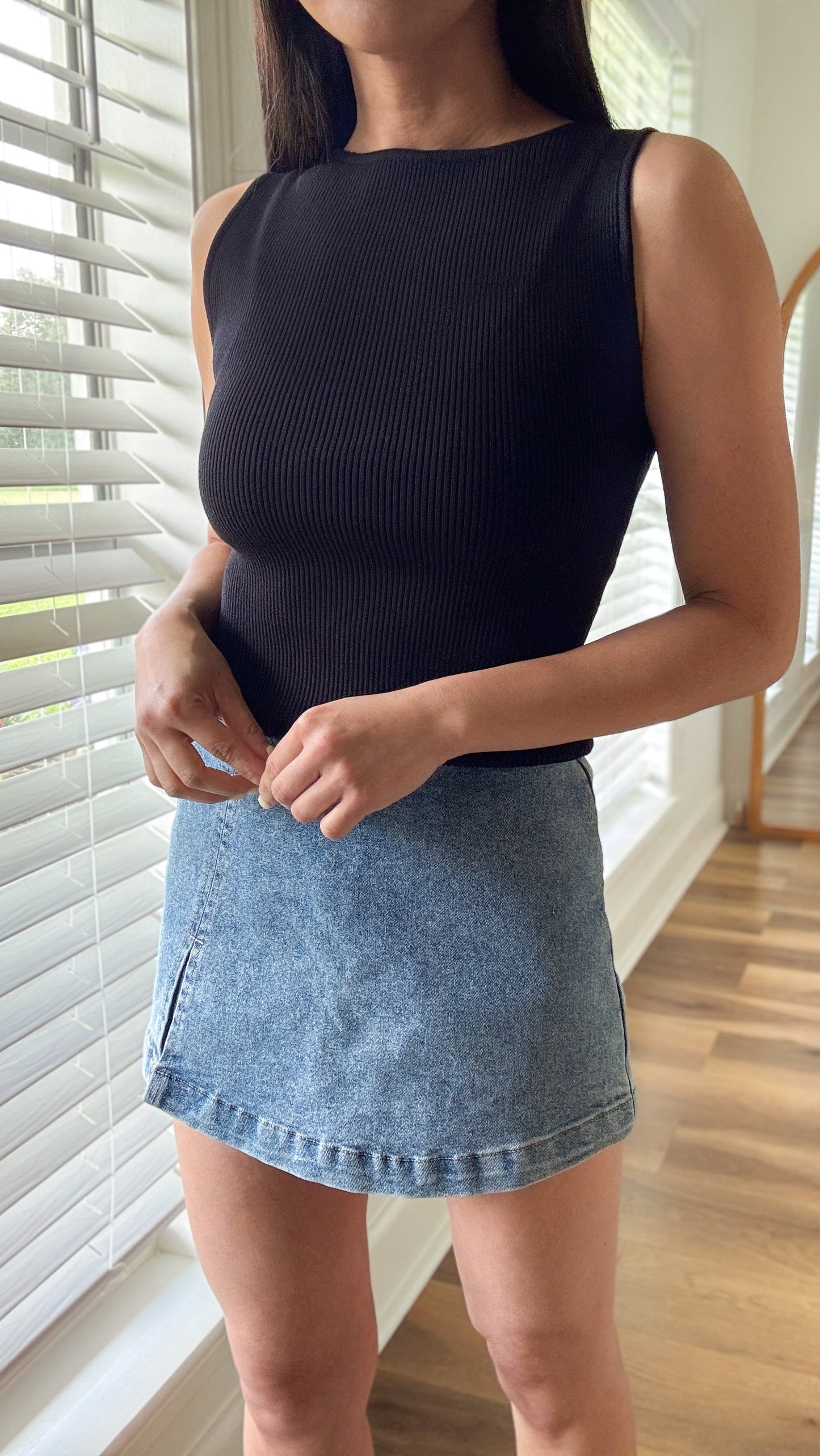 Boat Neck Ribbed Top