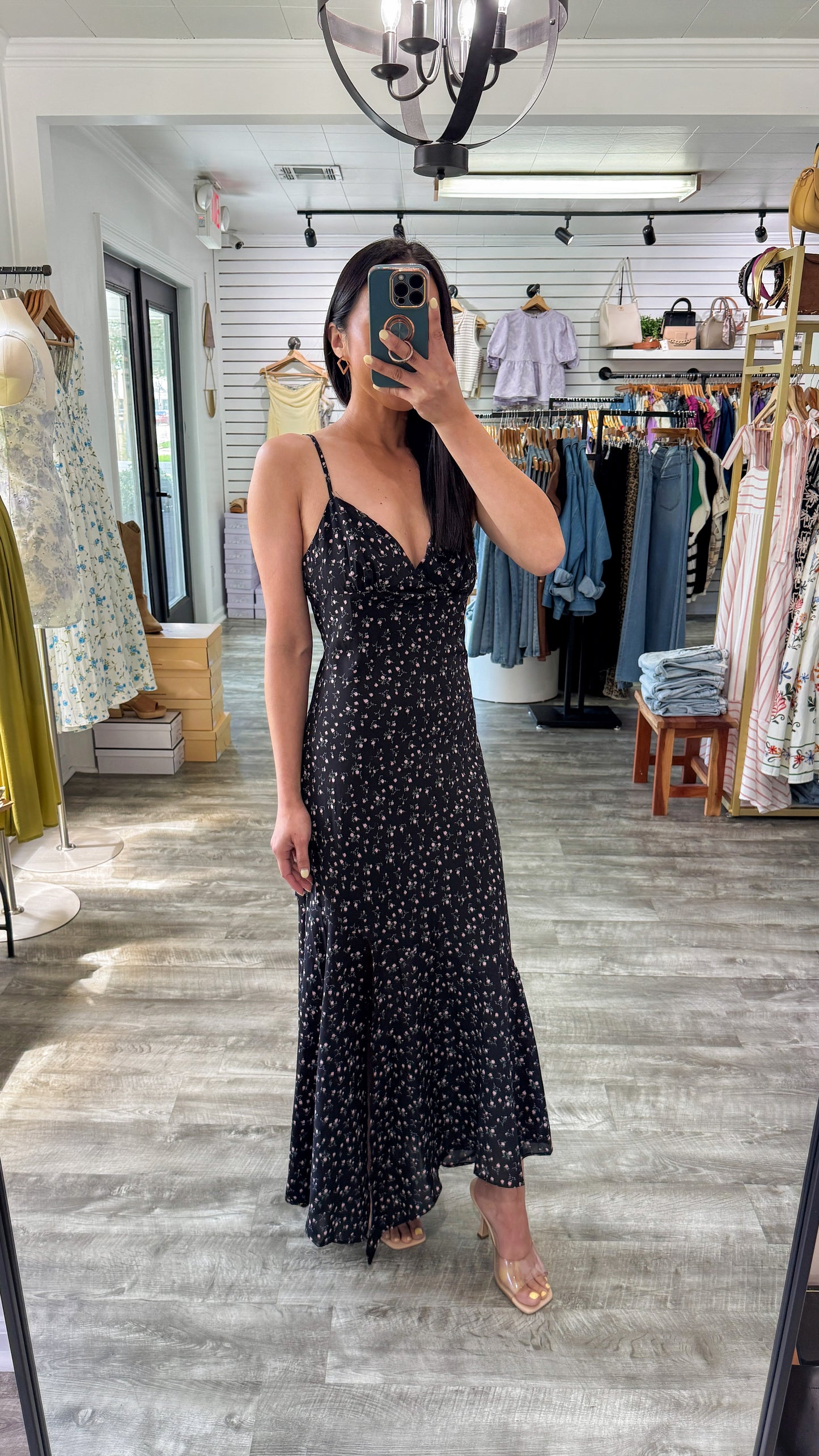 Ditsy Rose Asymmetrical Dress