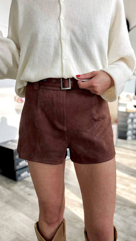 Espresso Suede Shorts