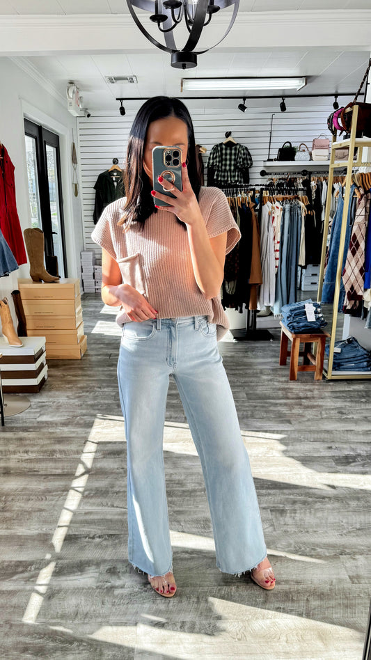 Winona Full Length Wide Denim- Light