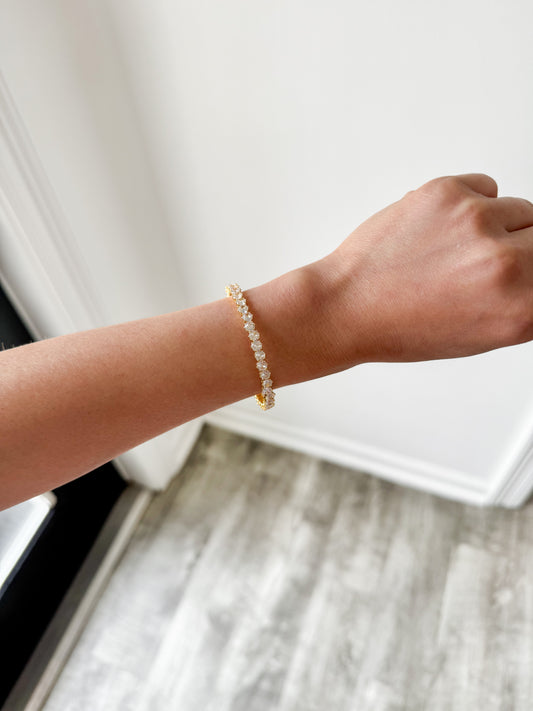 CZ Bangle Cuff Bracelet