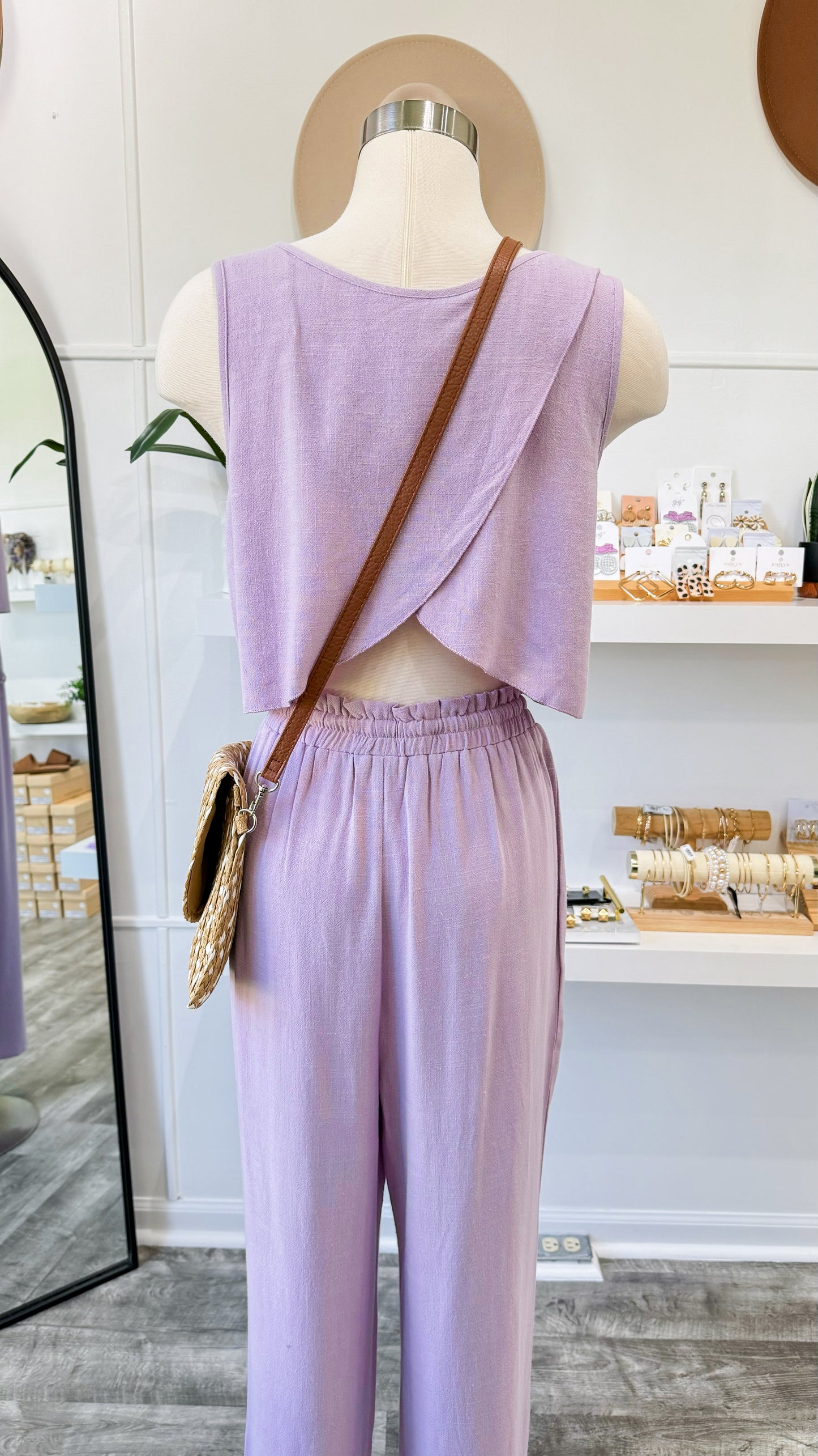 Lilac Linen Pants Set