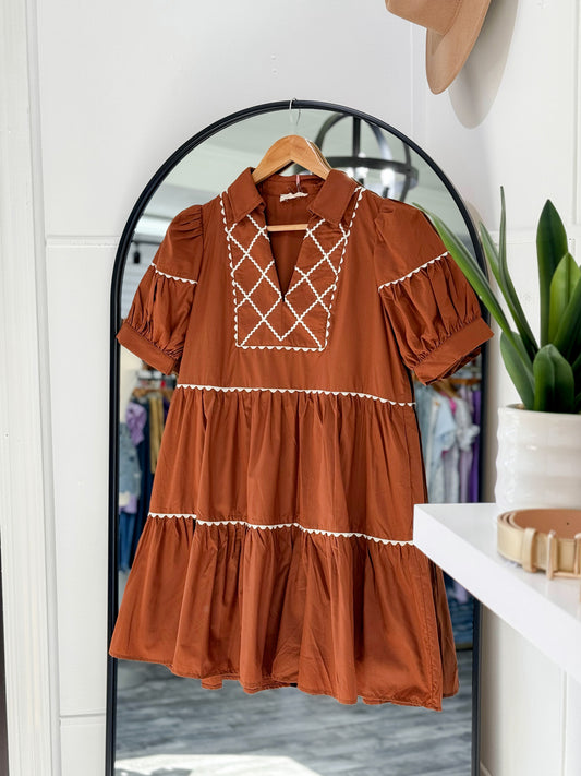 Tina Chestnut Dress