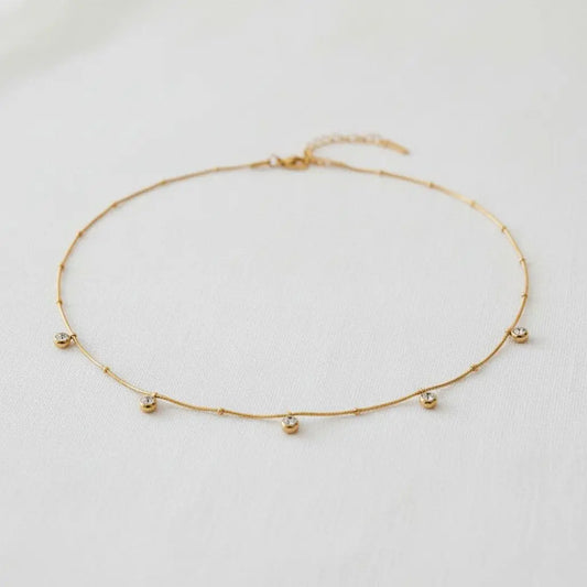 Cubic Zirconia Collarbone Necklace
