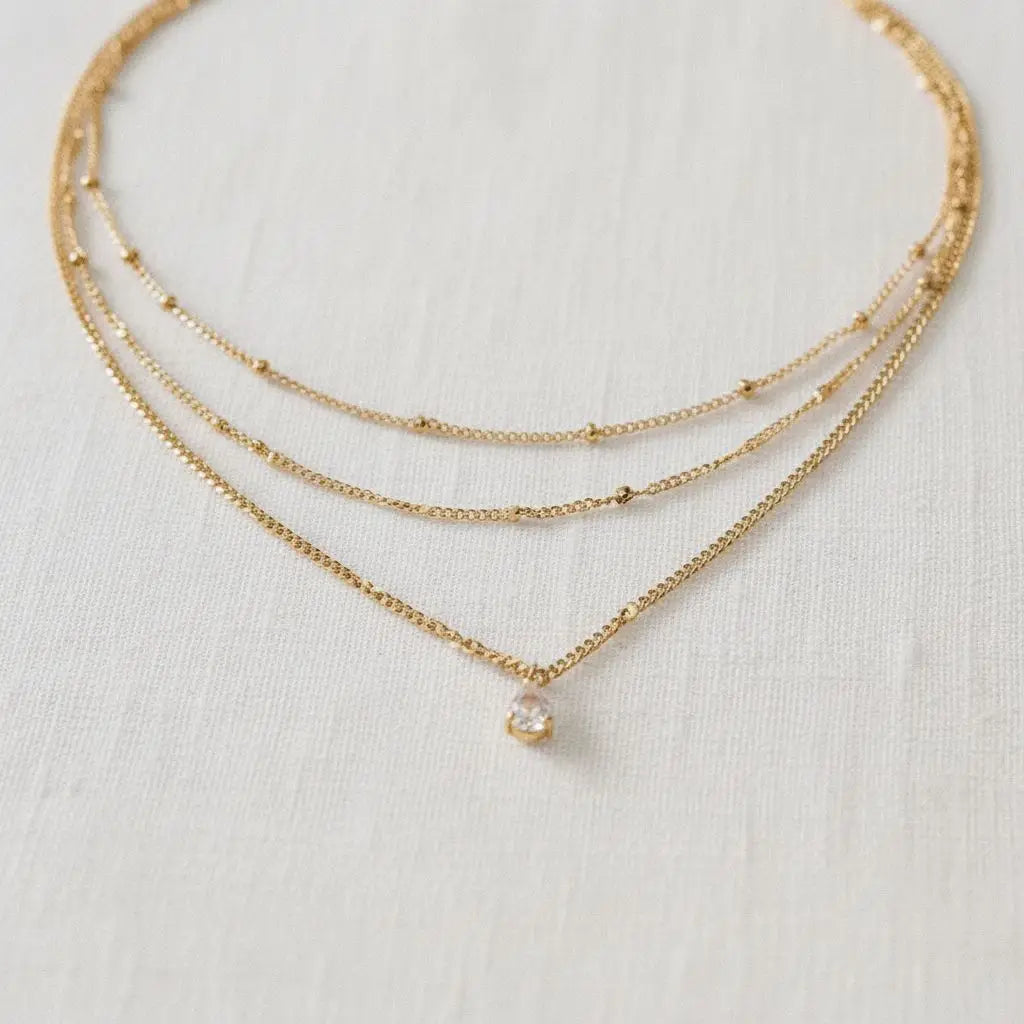 Multi-Layered Waterdrop Pendant Necklace