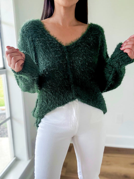 Emerald Fuzzy Sweater