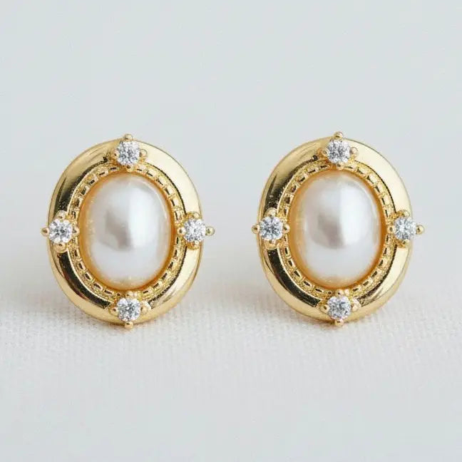 Chic Pearl and Zirconia Drop Earrings
