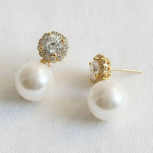 Elegant Pearl and Gemstone Drop Earrings