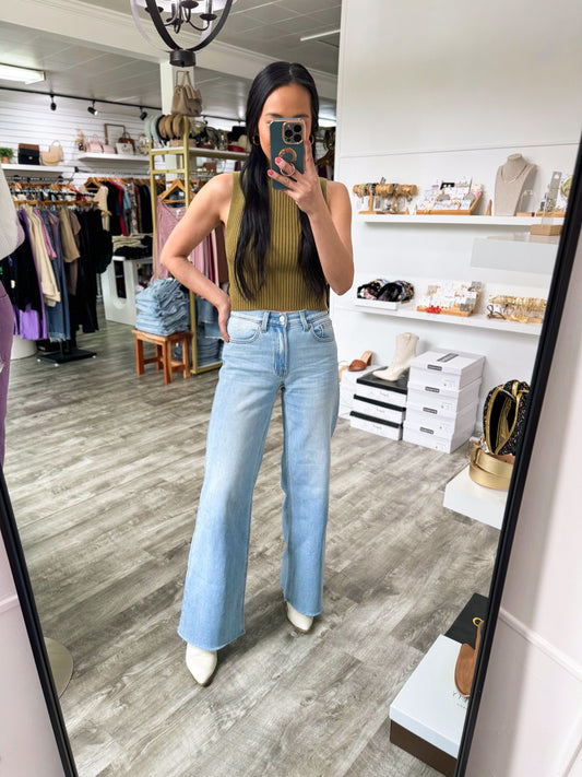 Light Slim Wide Leg Denim