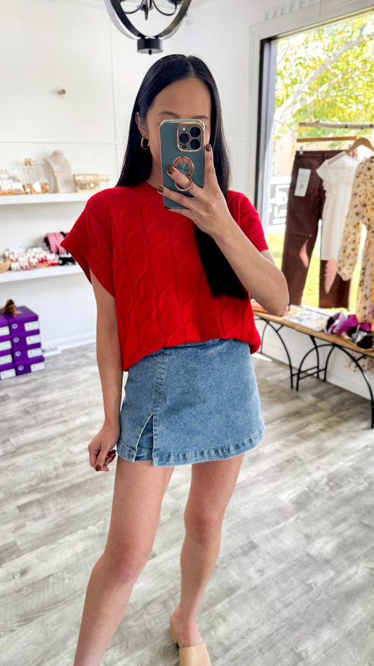 Oversized Cable Knit Sweater Vest