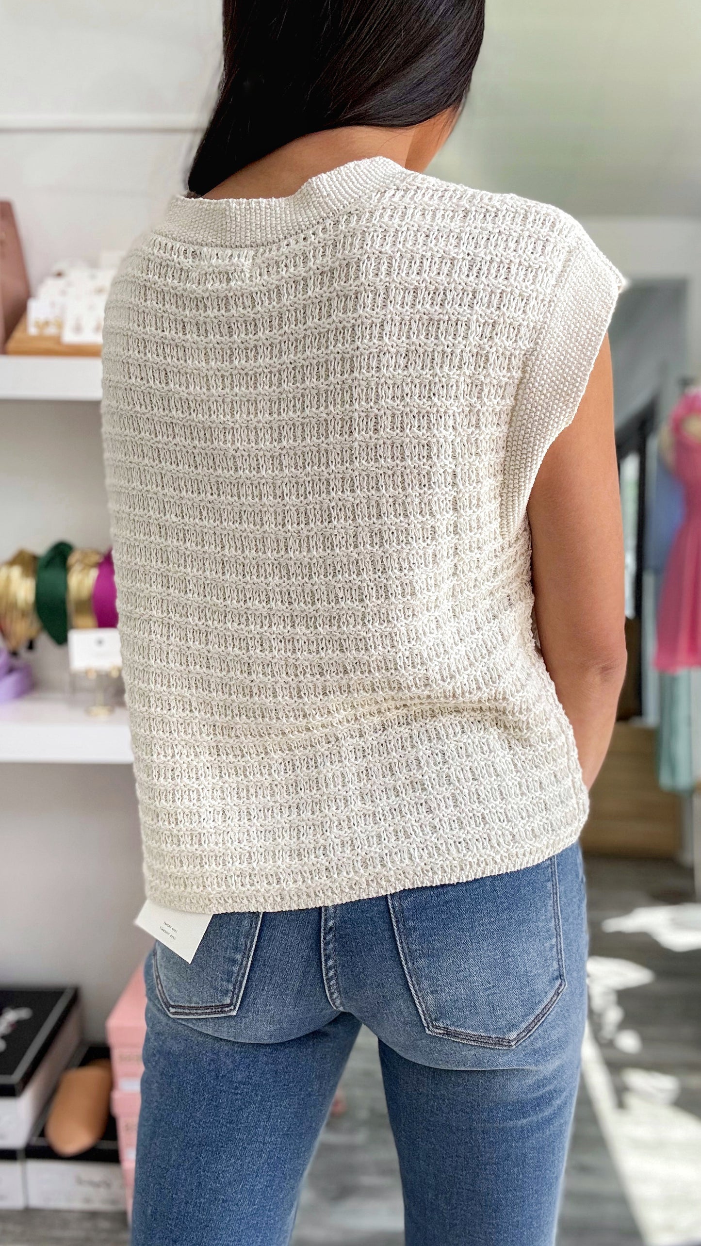 Ivory Knit Sweater Top