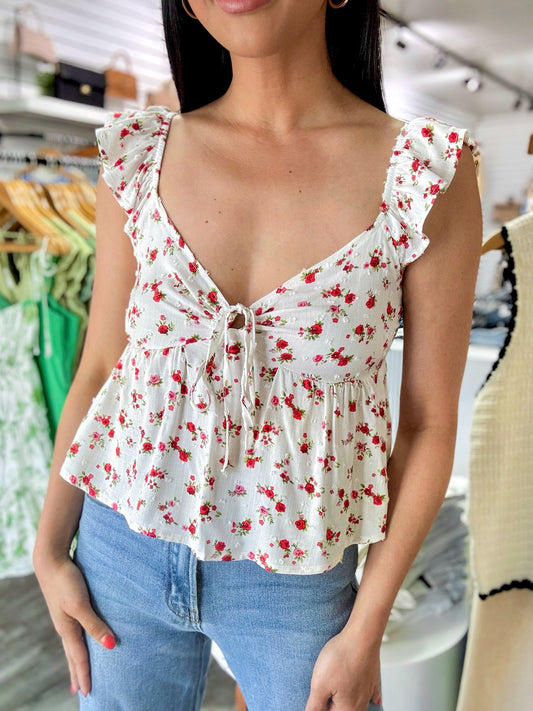 Holley Clip Dot Floral Top