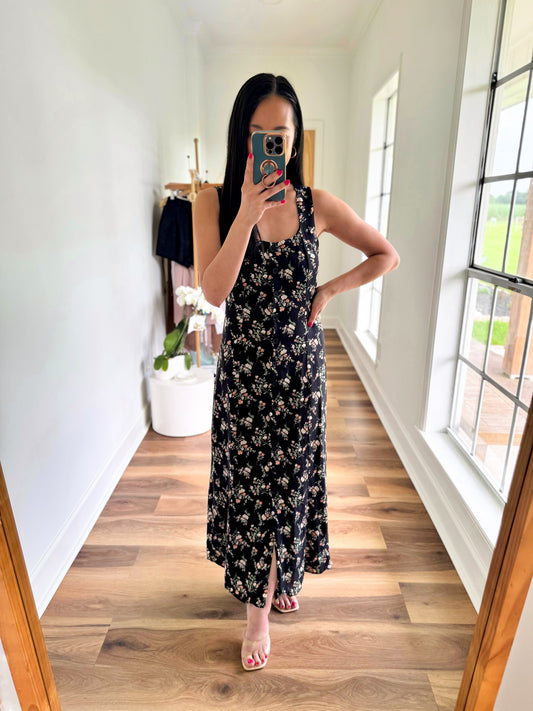 Alicia Floral Button Down Midi Dress