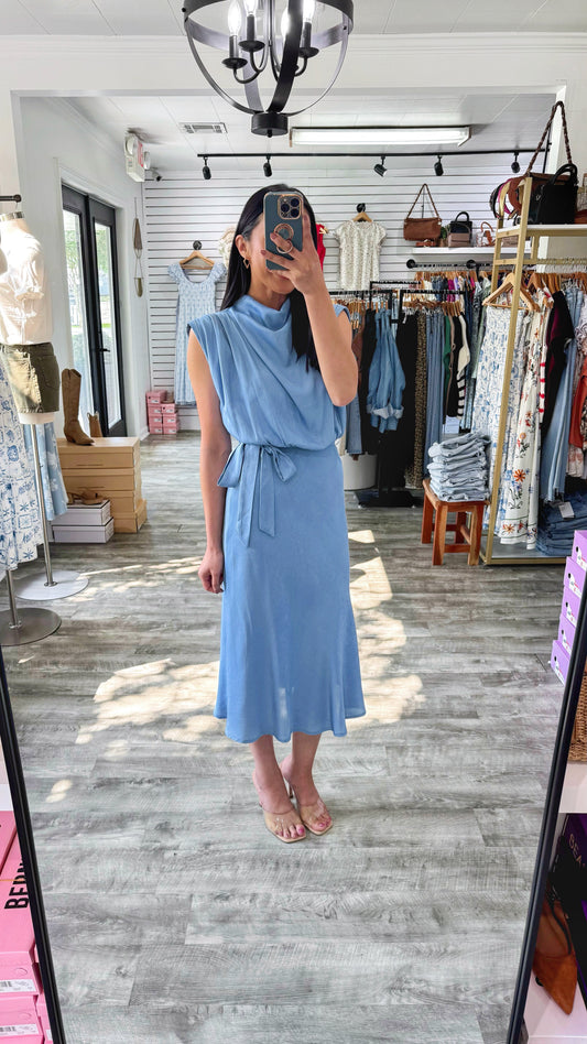 In Full Glam Midi Dress- Blue