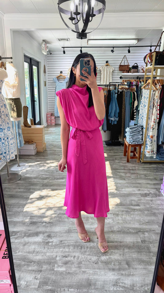 In Full Glam Midi Dress-Pink