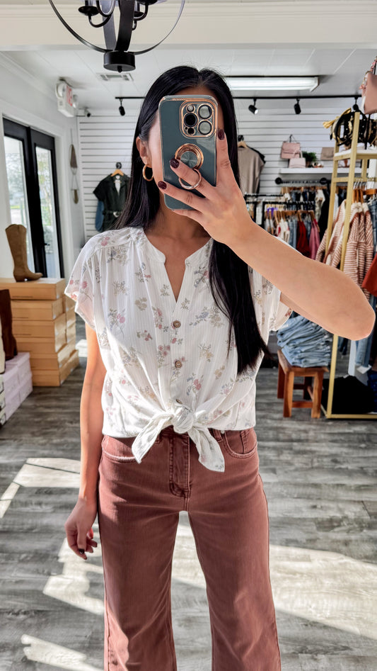 Floral Bloom Button Down Top