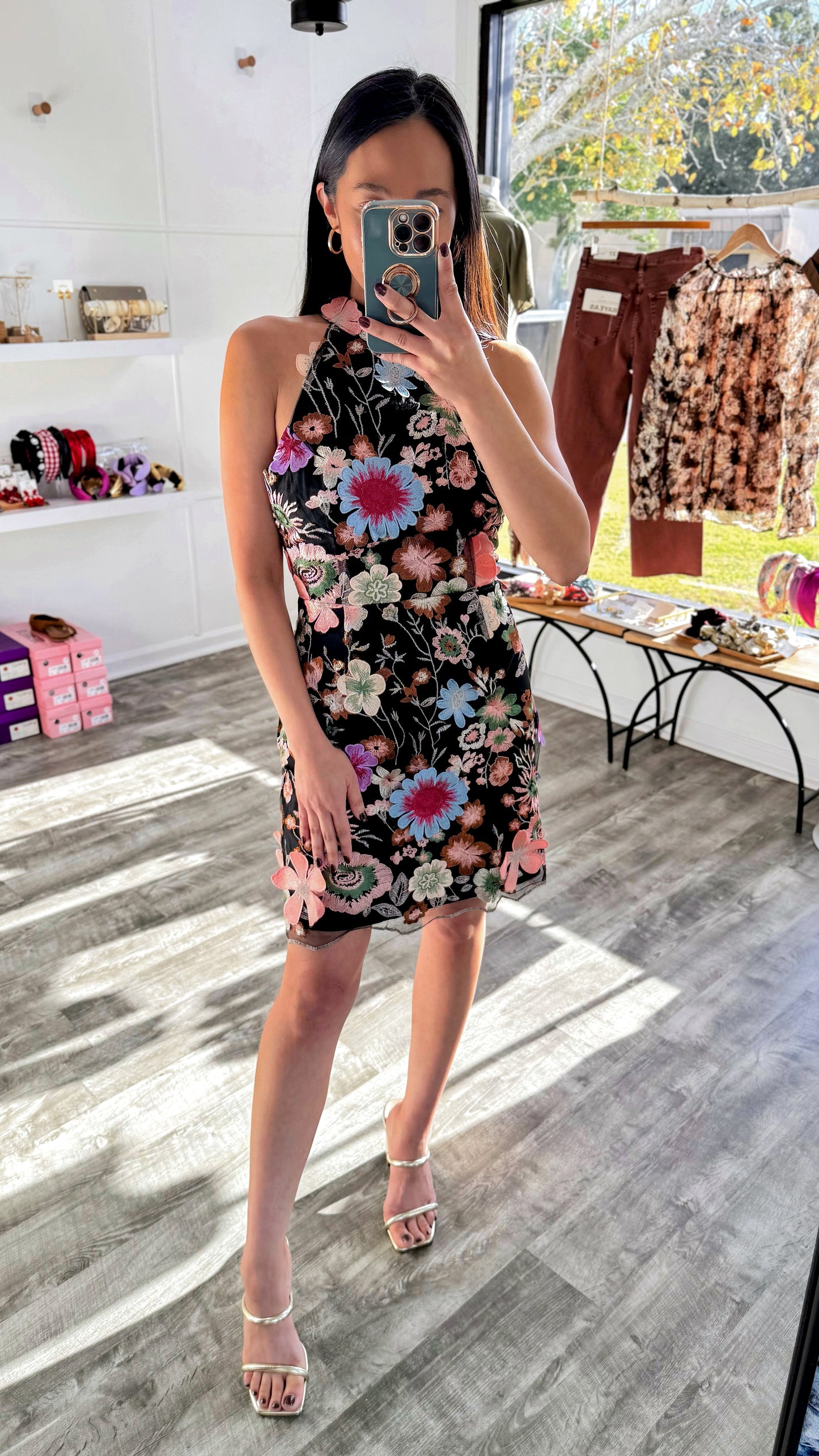 Ava 3D Embroidered Dress