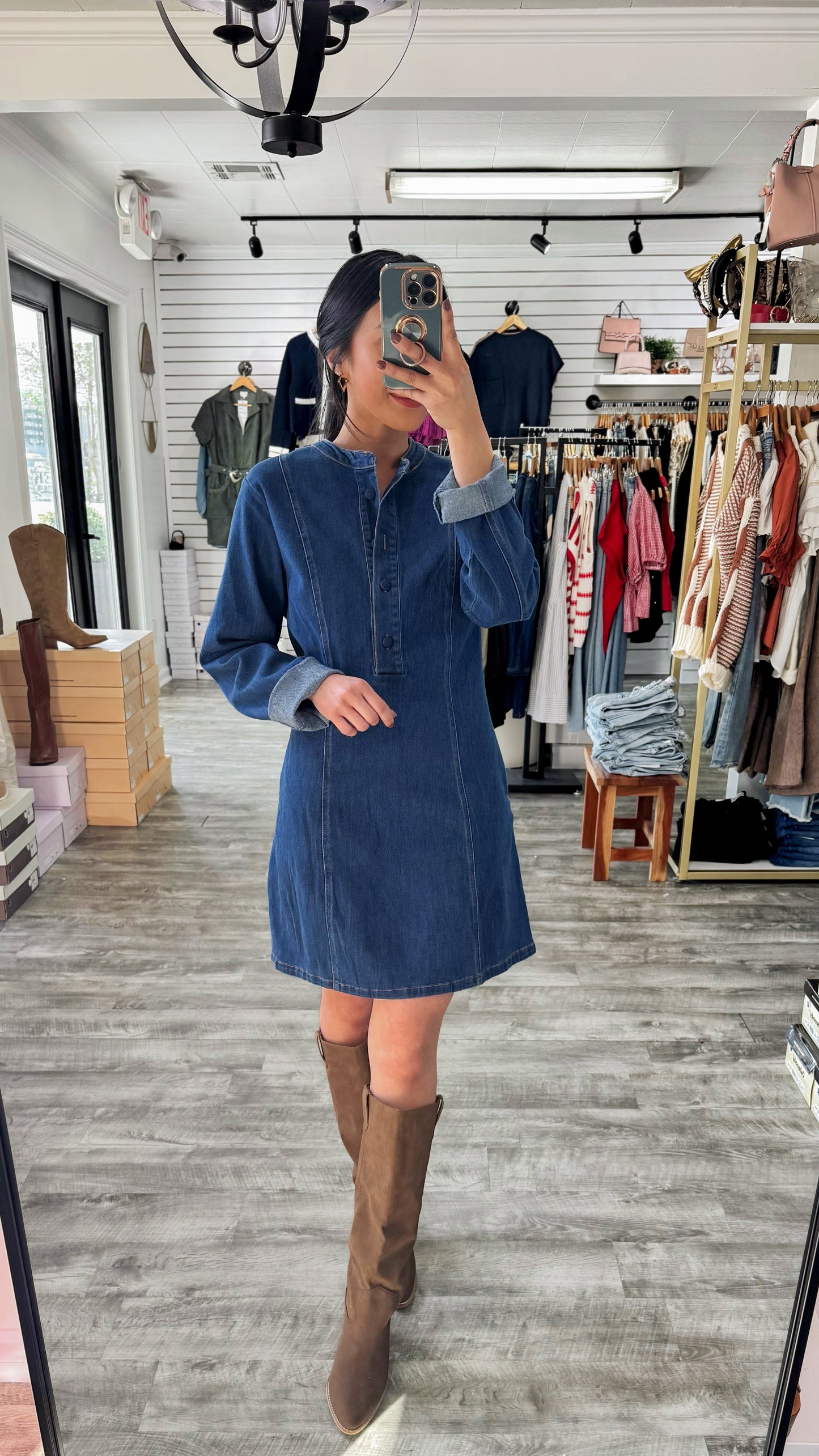 Lola Dark Denim Dress