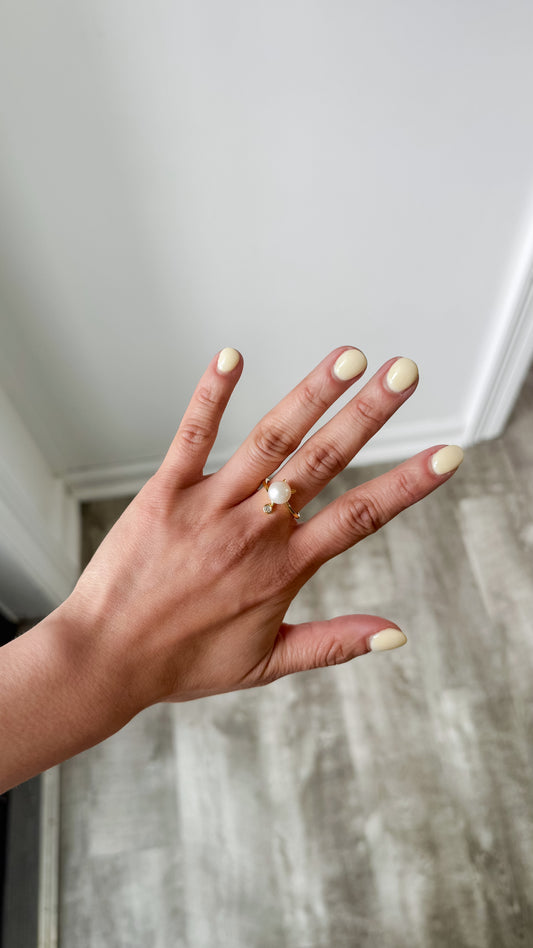 Adjustable Pearl Cat Ring
