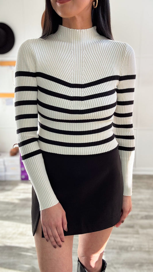 Stripe Knit Sweater Top