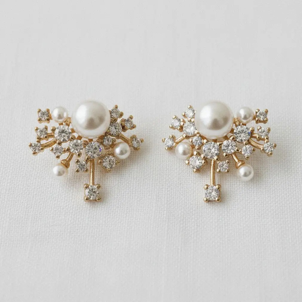 Vintage Starry Gemstone Drop Earrings