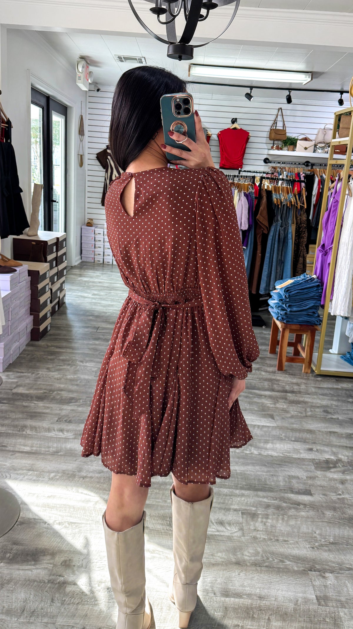 Polka Dot Flared Mini Dress