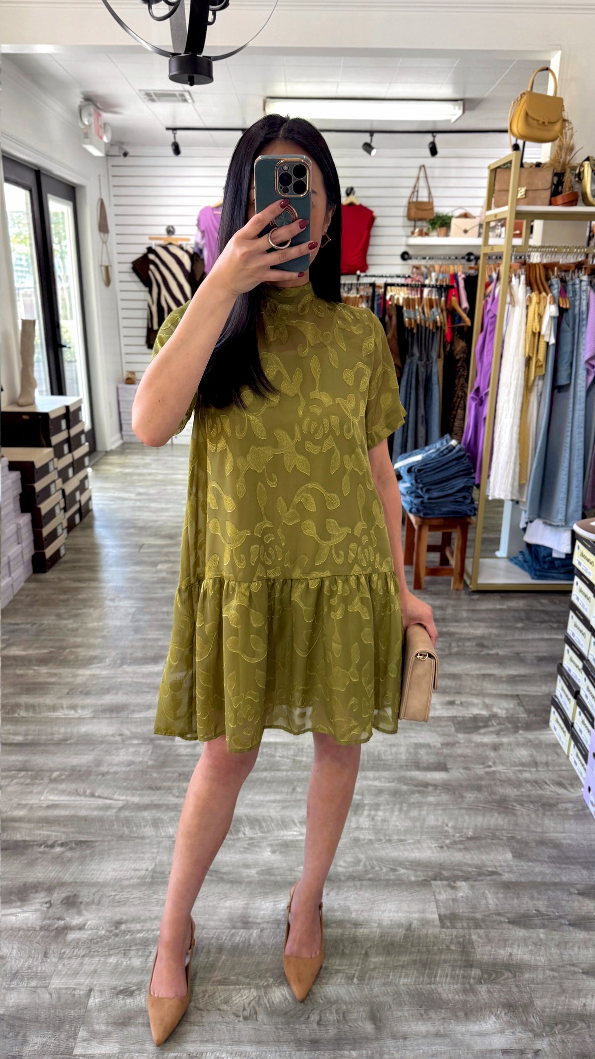 Jacquard Overlay Dress