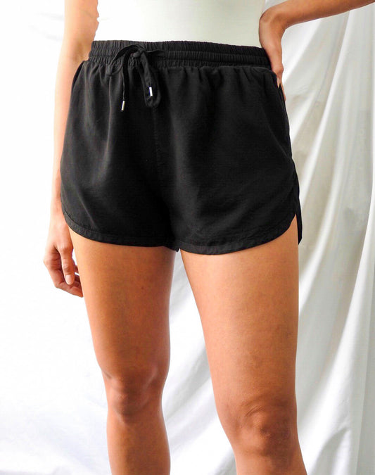 Black Tencel Shorts
