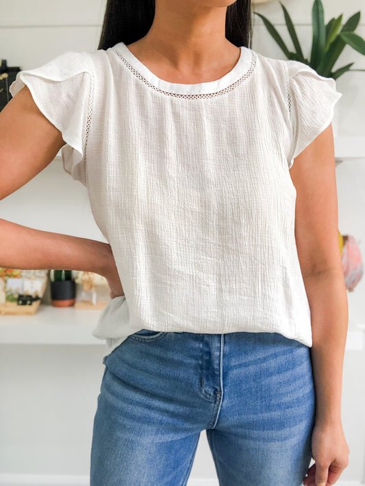 White Tulip Sleeve Top