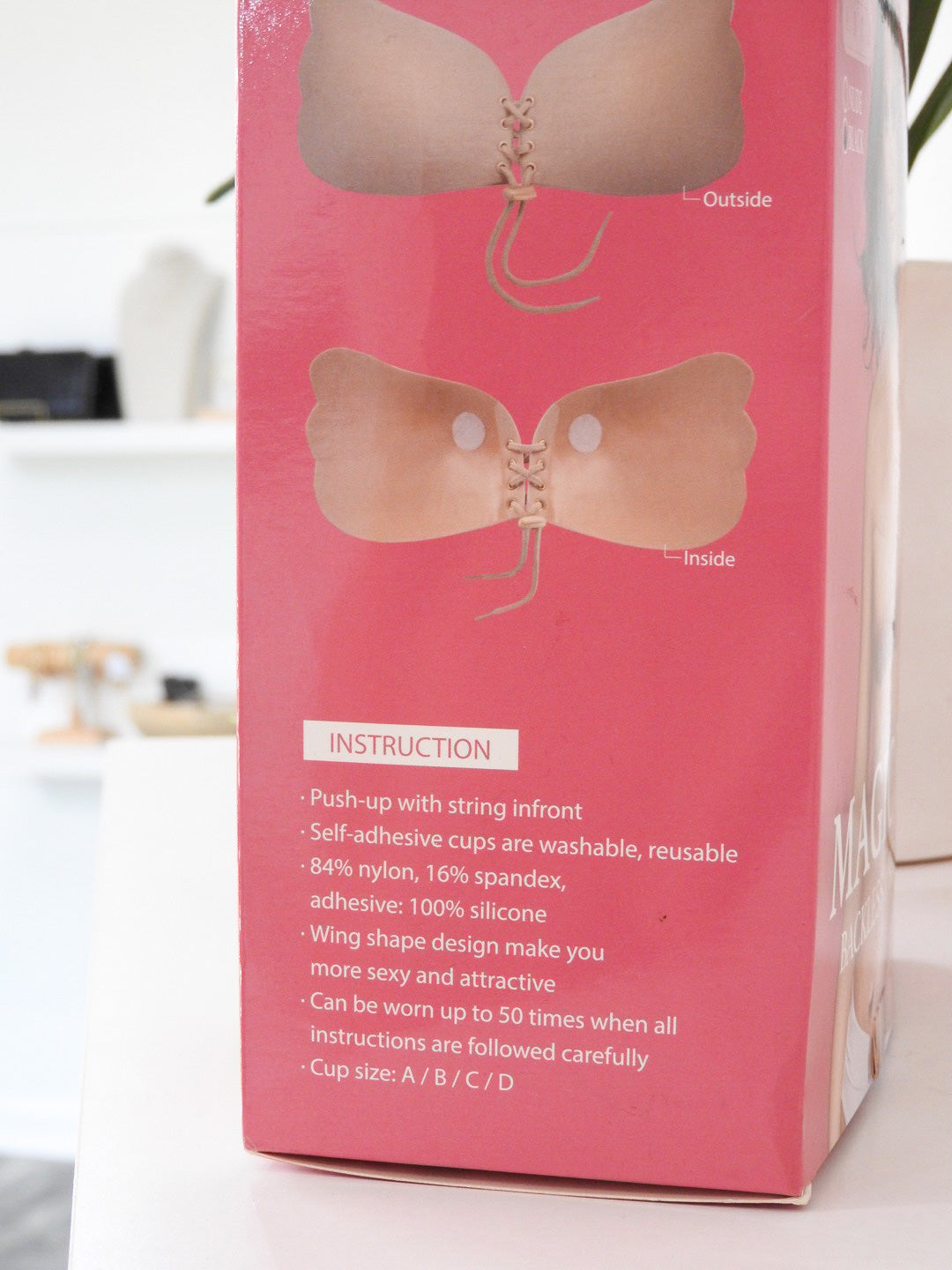 Pink Nylon and Spandex Magic Bra for Women