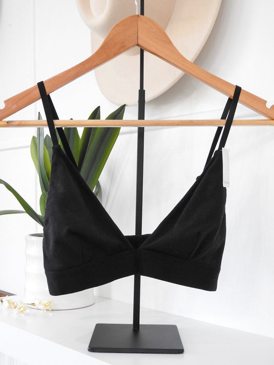 Cotton Jersey Black Bralette