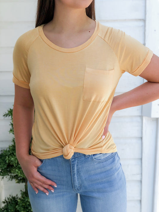 Pearl Yellow Pocket Essential Tee