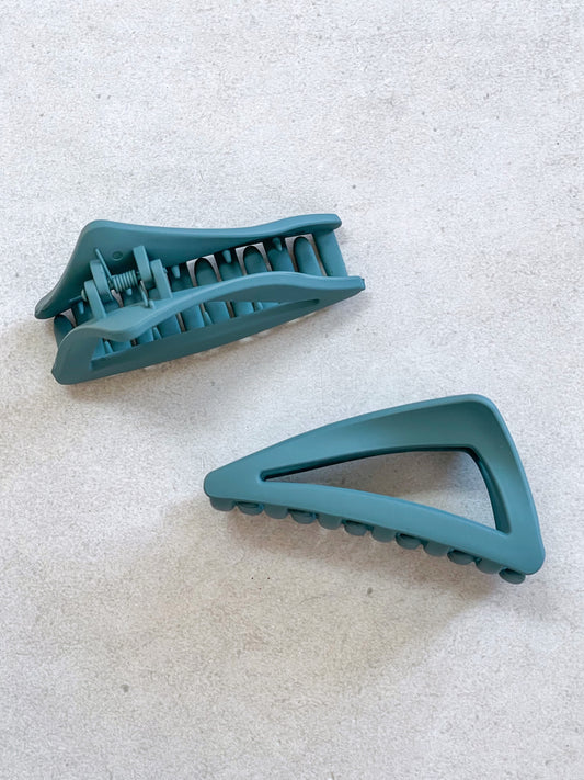 Matte Blue Triangle Hair Clip