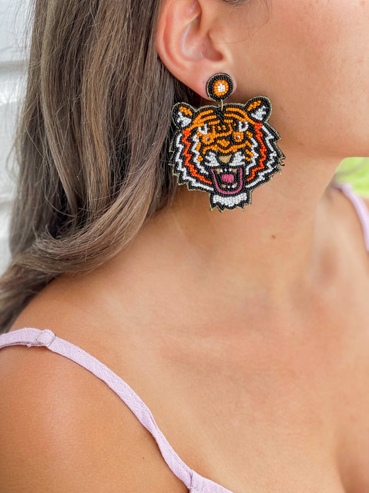 Tiger Dangle Earrings