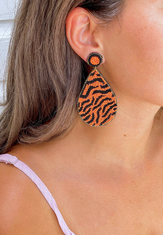 Tiger Teardrop Earrings