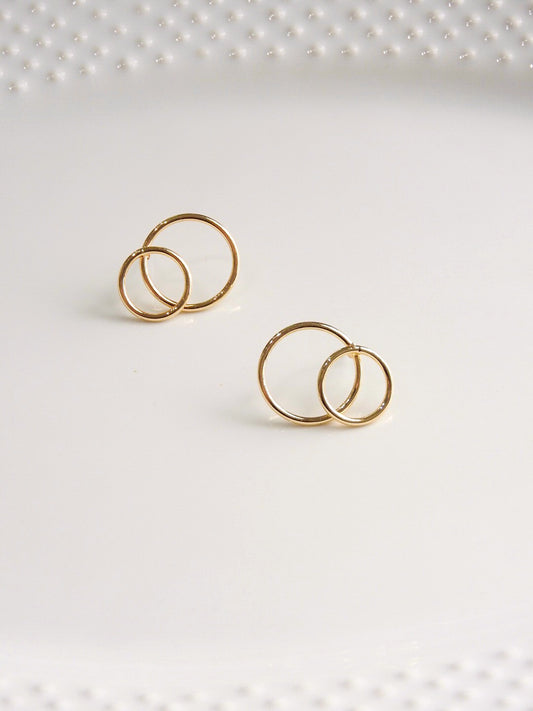 Double Circle Post Earrings