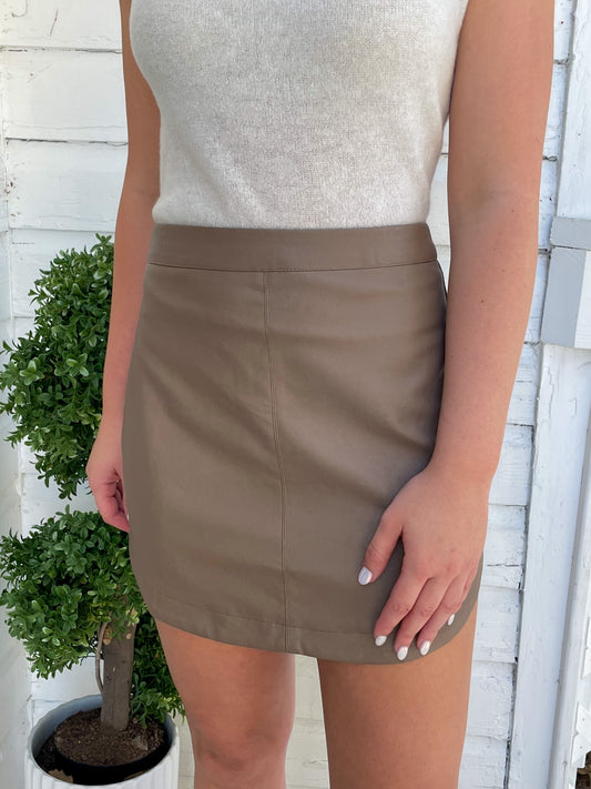 Stuck On You Faux Leather Skirt