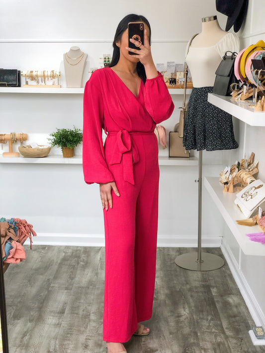 Rose Bishop Sleeve Jumpsuit