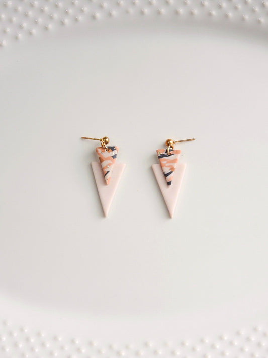 Double Triangle Drop Earrings