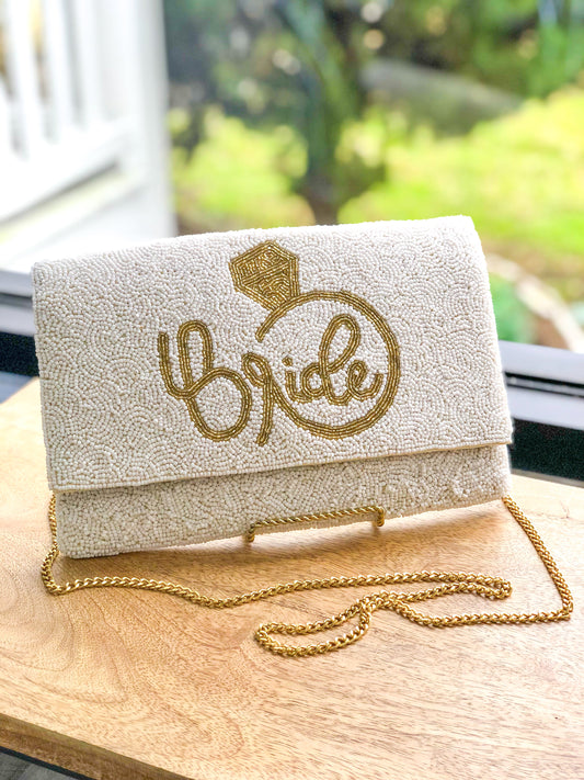 Bride Seed Beaded Clutch