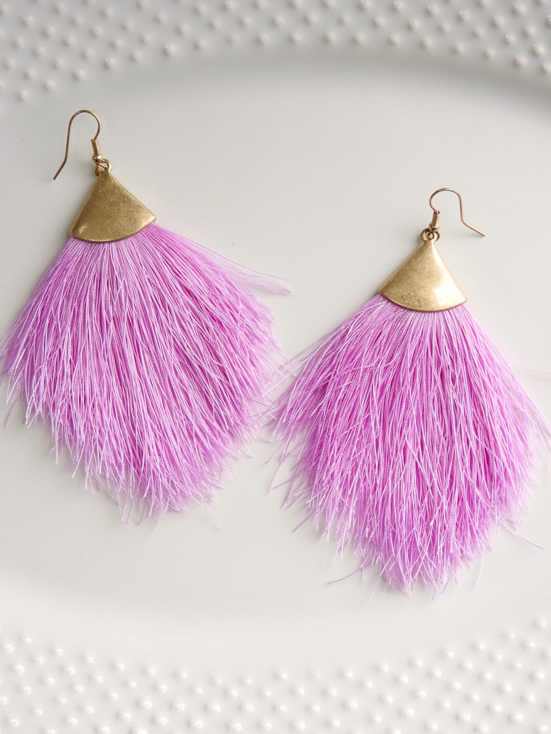 Lavender Tassel Earrings