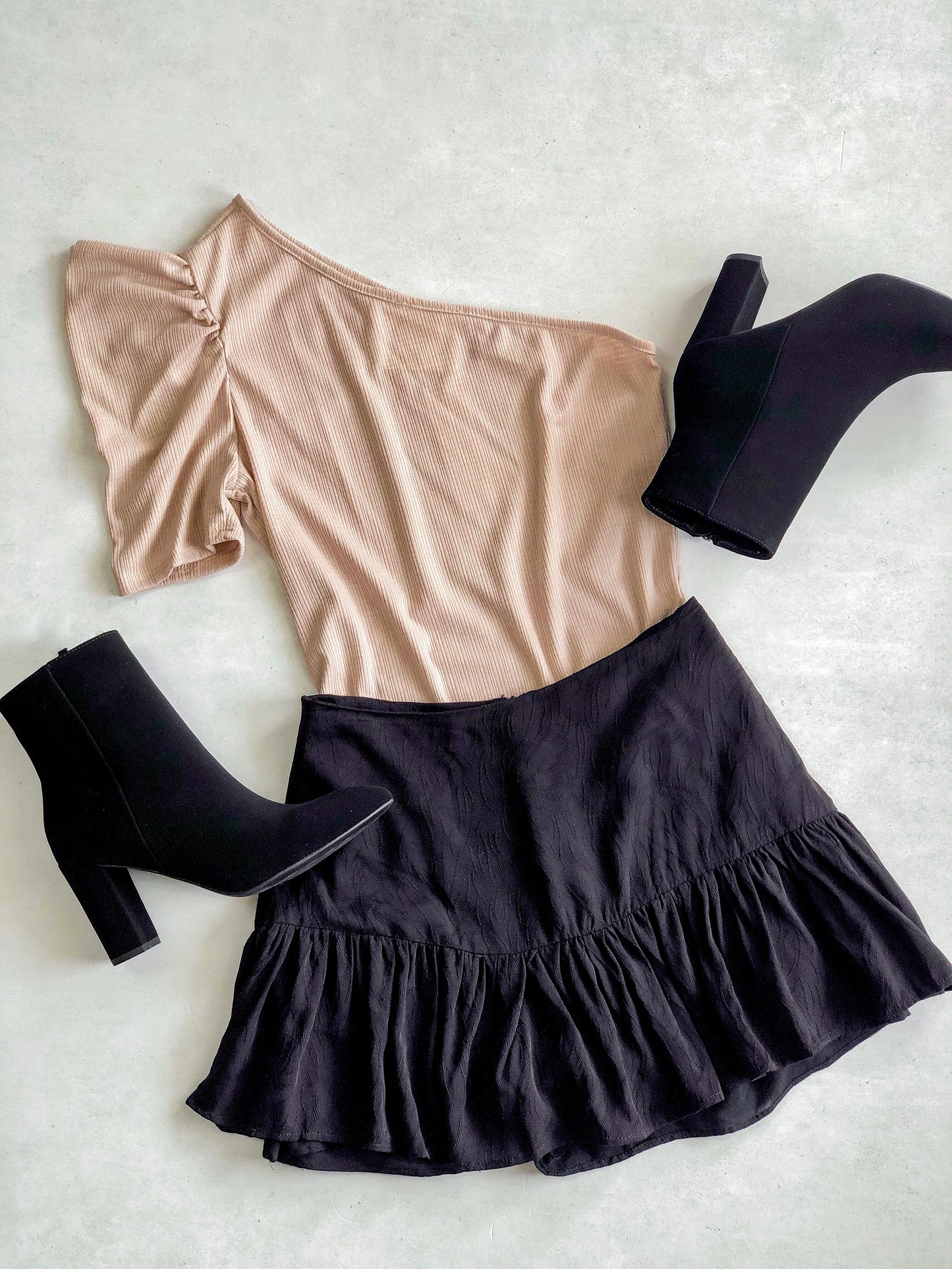 One Shoulder Taupe Top